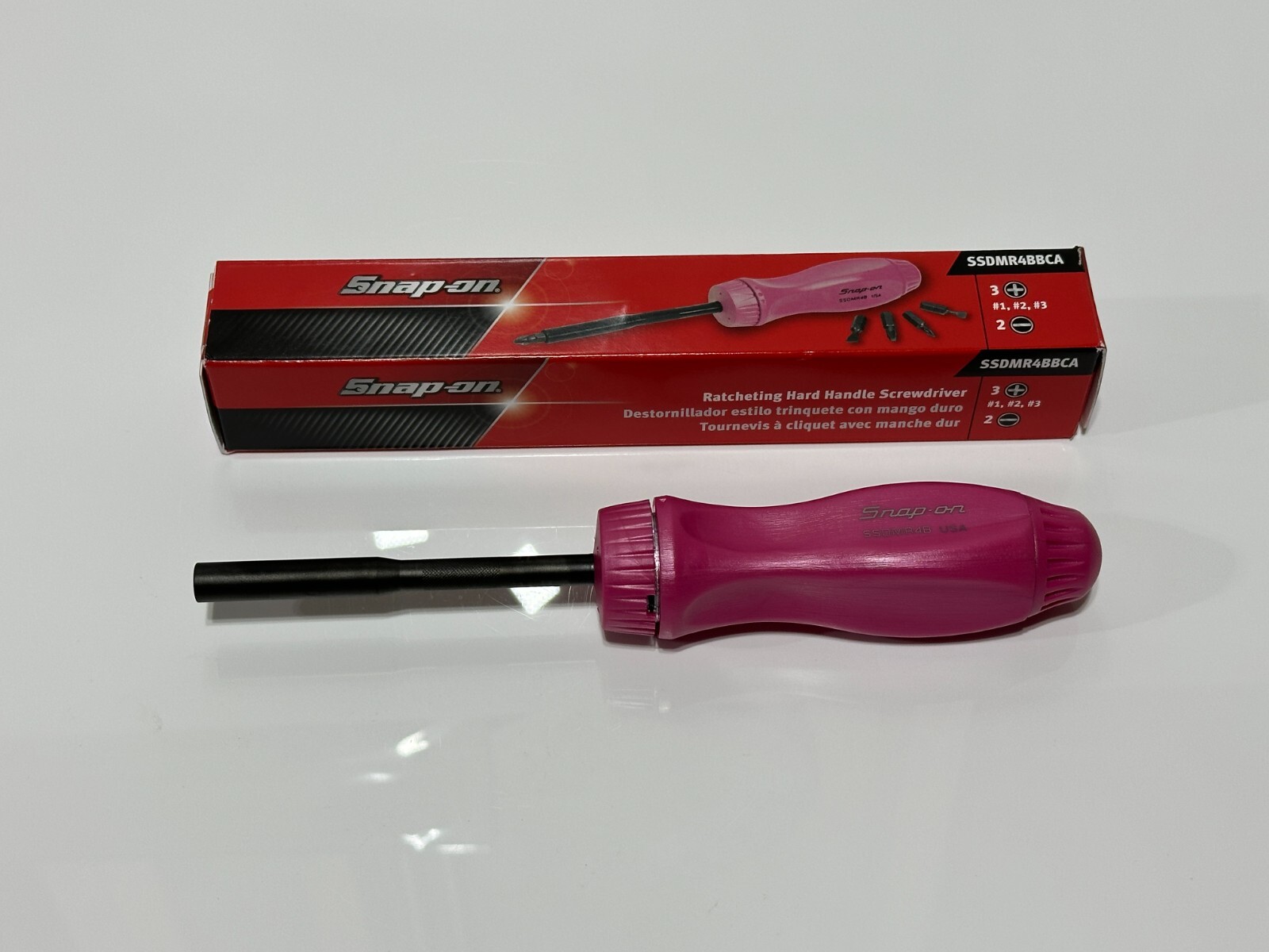 NEW Snap-On Tools PINK Ratcheting Screwdriver Breast Cancer Awareness SSDMR4BBCA