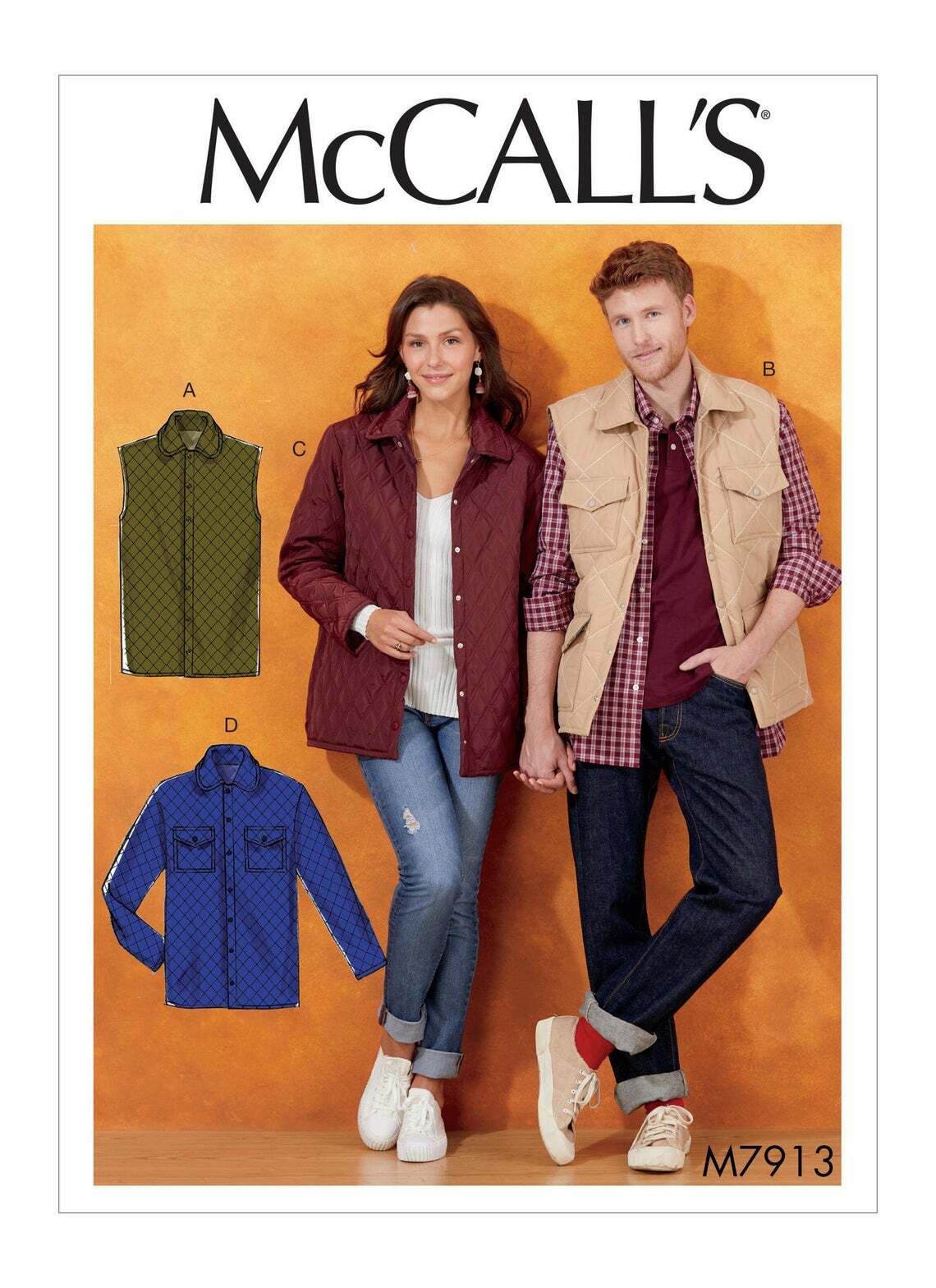 McCall's Misses/Men's Jacket & Vest, M7913 Size XN (XLG - XXL - XXXL)