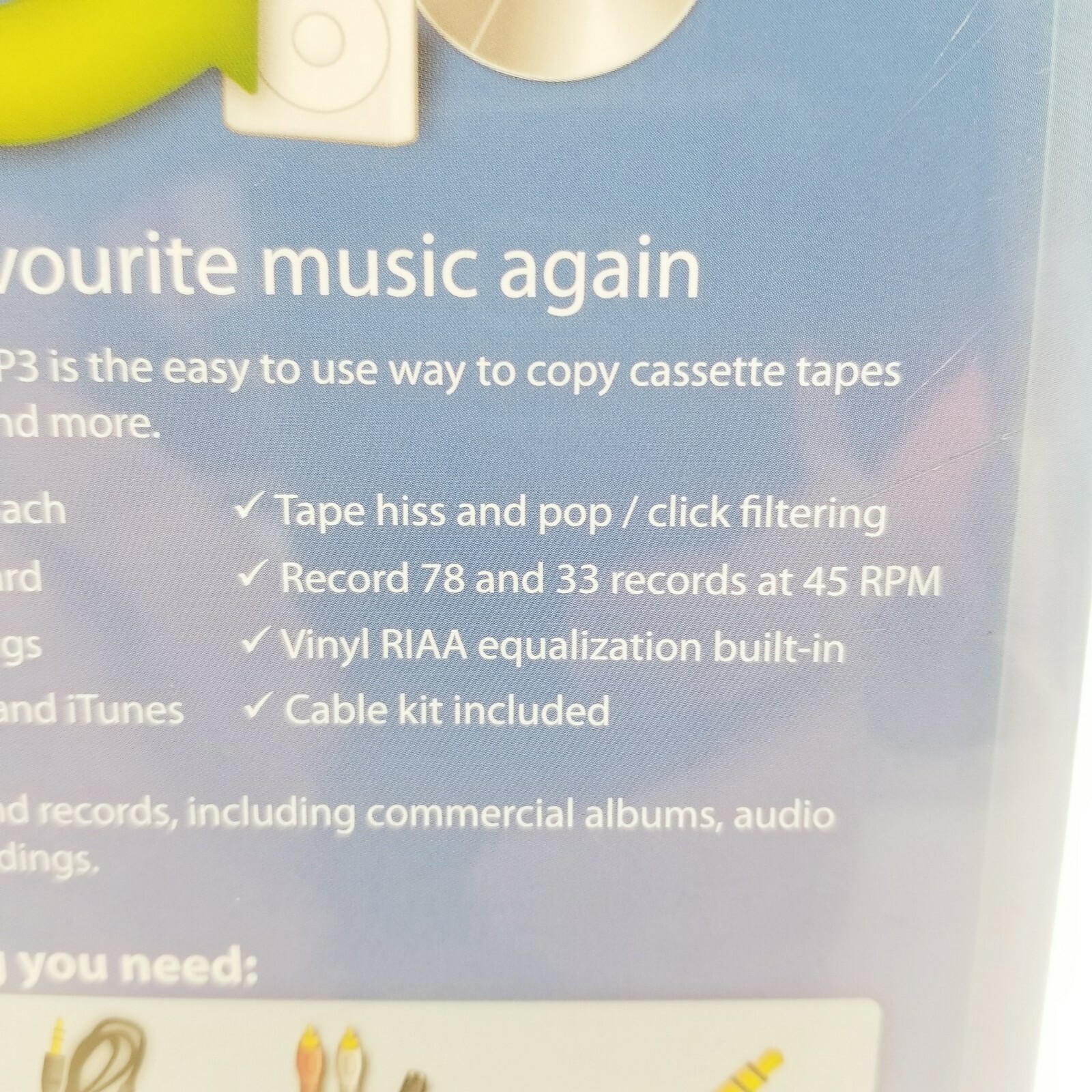 Digitope Cassette to CD MP3 Version 4 Cord Adaptor Instructions Disc Win 7+ CIB
