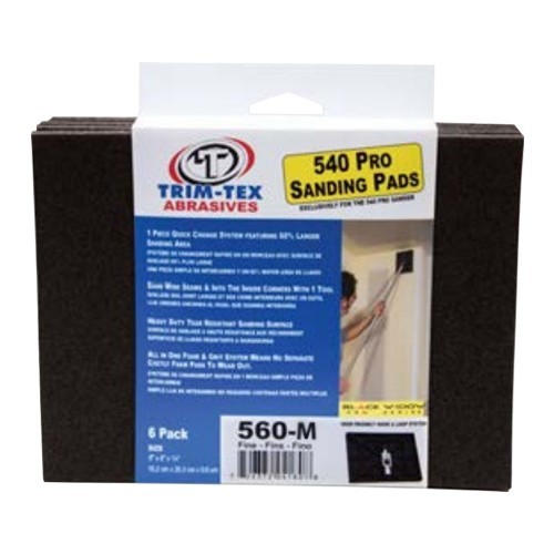 Trim-Tex Black Widow 560 Drywall Sanding Pads Medium 150 Grit 6-Pack
