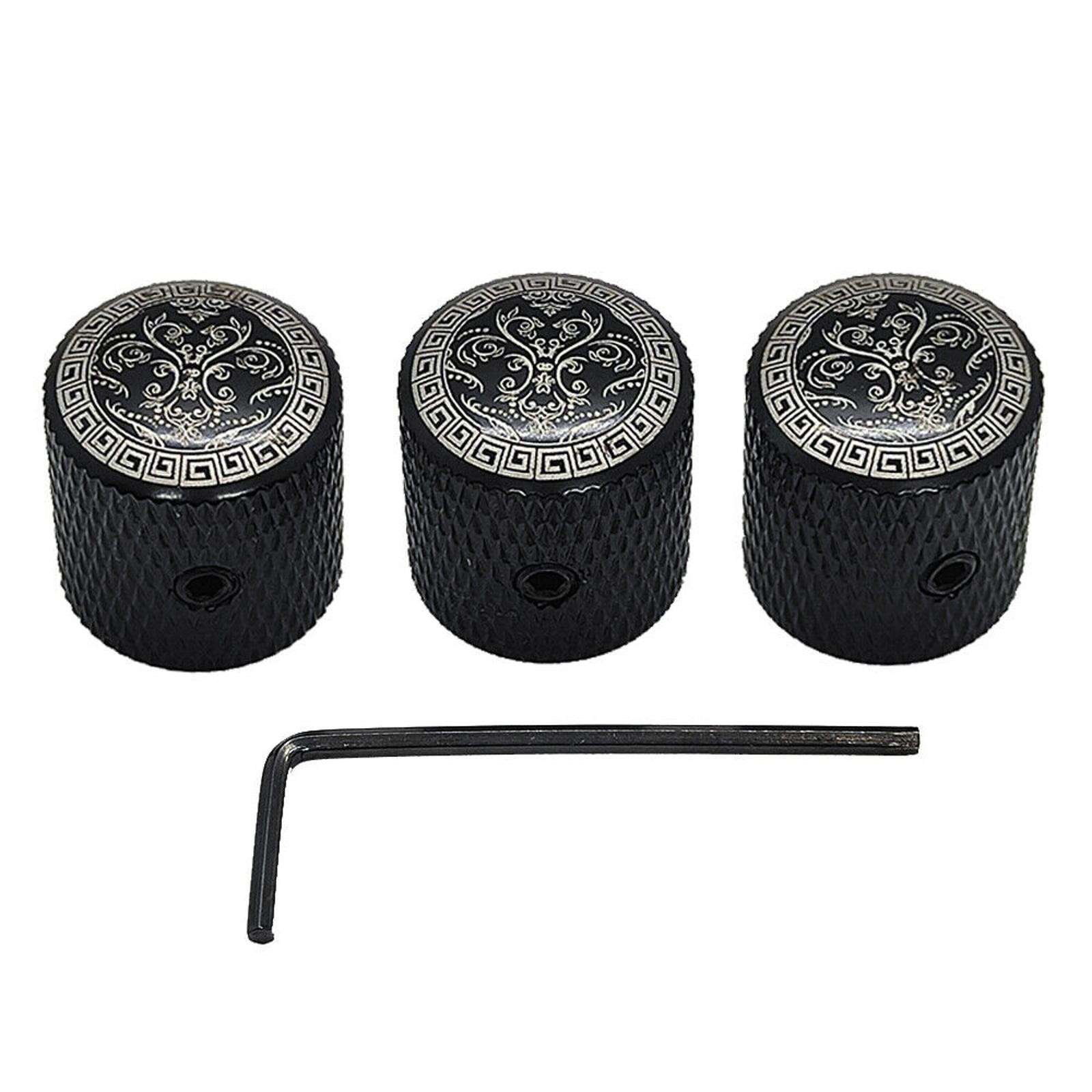 3Pack Knurled Volume Tone Control Knob Switch Replacement Cap Electric Guitar