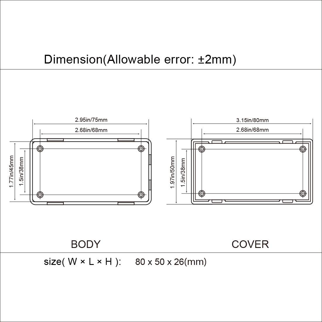 Project Box 5 Pieces ABS Plastic Electrical Project Case Small Junction Box for