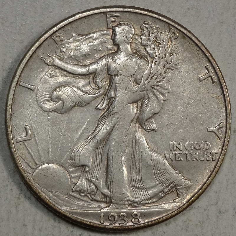 1938-D Walking Liberty Half Dollar, Extremely Fine, Better Date   0629-14