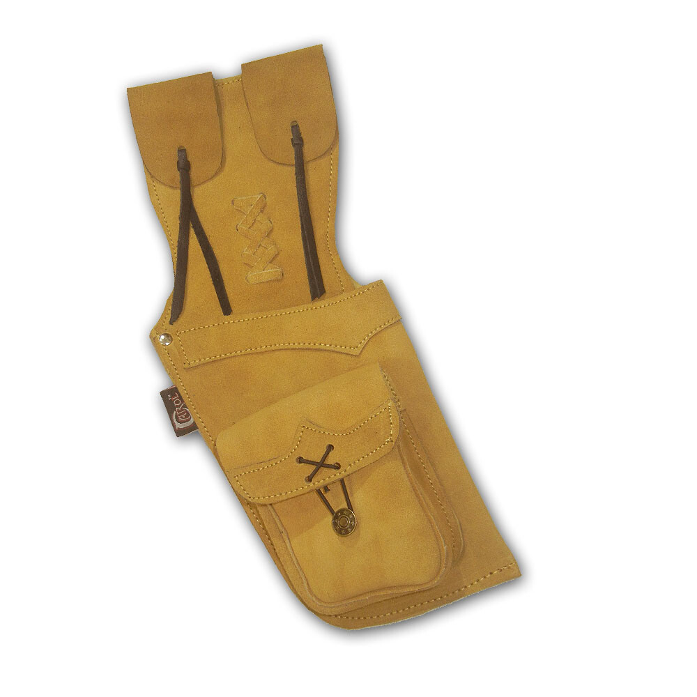RECURVE BOW/ LONGBOW TRADITIONAL LEATHER SIDE/HIP/BELT/WAIST ARROW QUIVER BAG