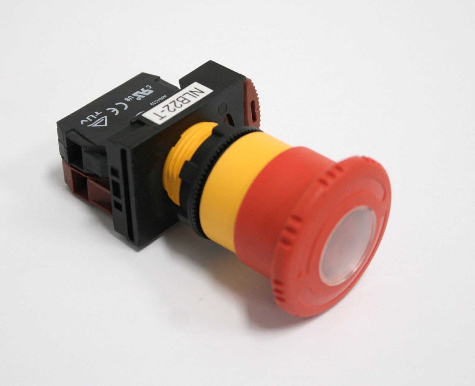 NLB22-T01RE Pushbutton, E Stop Illuminated LED Push Twist to Release, 40mm Knob