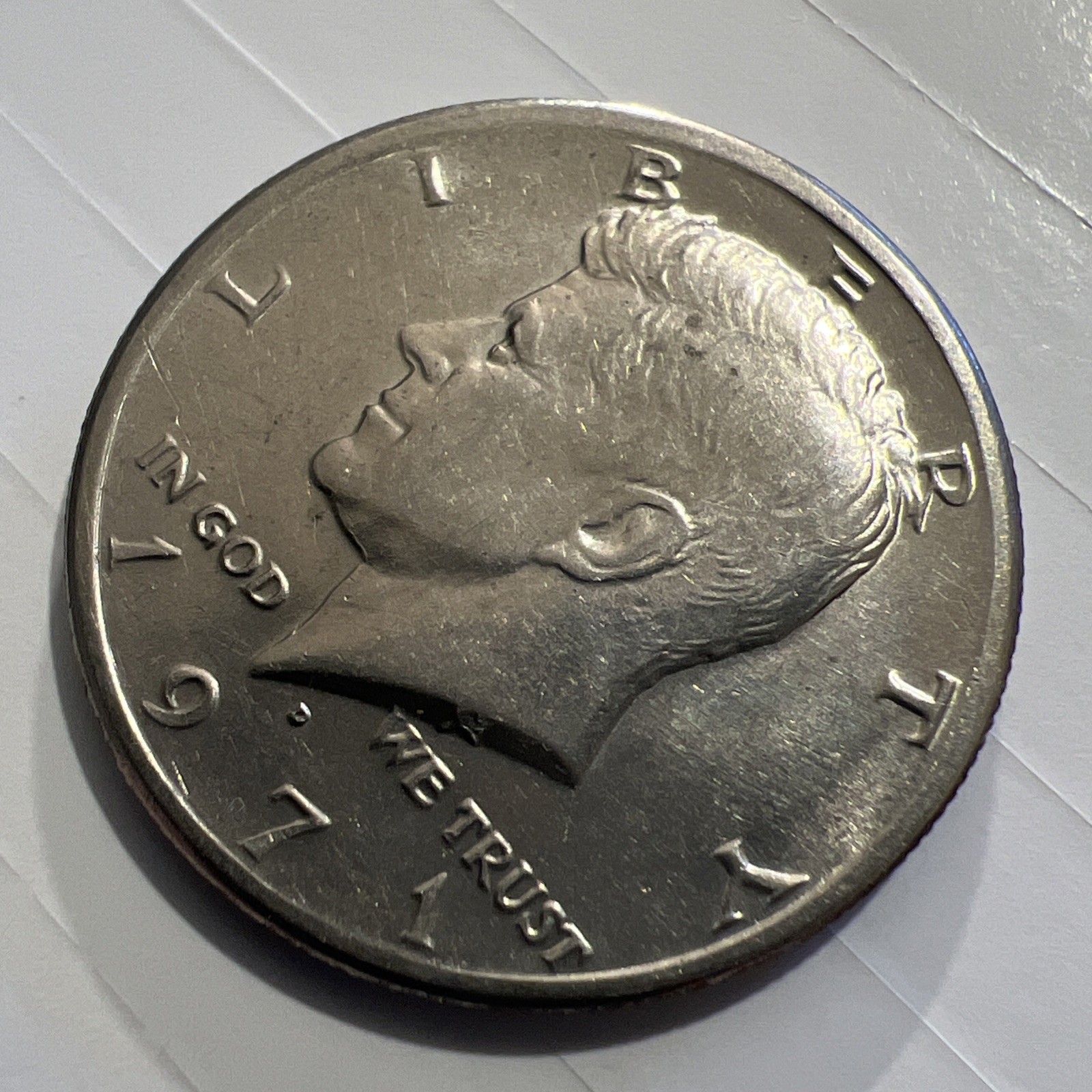 1971 D Kennedy half dollar