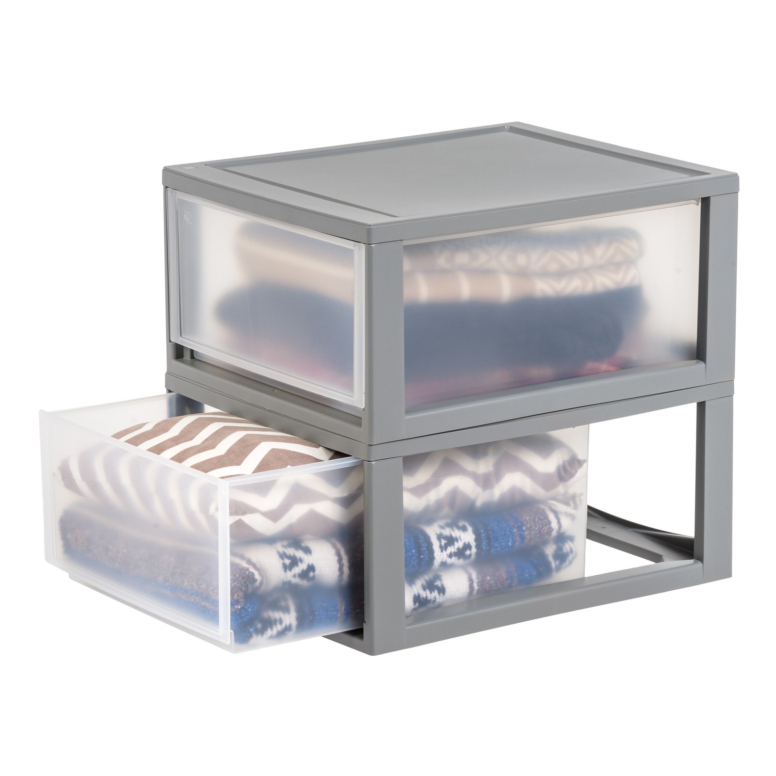 IRIS 30 Qt Large Plastic Drawers, Under Bed Storage Bins, Stackable, Modular 2Pk