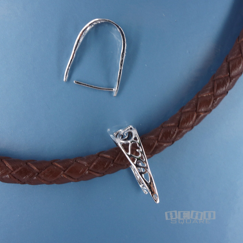 2 Sterling Silver Openwork Scroll Pendant Pinch Bail Connectors 15mm #33372