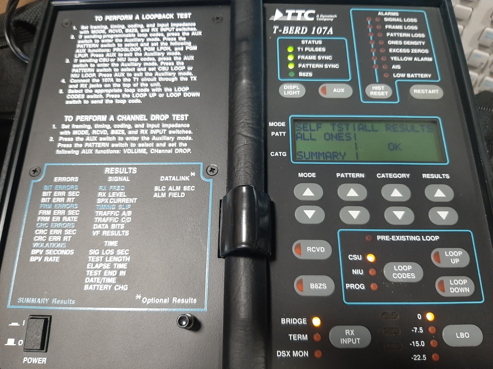 TTC Acterna T-BERD 107A Handheld T1 Tester