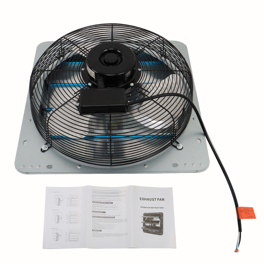 16" Exhaust Fan Ventilation Extractor Wall-Mounted Square Blower Without Plug
