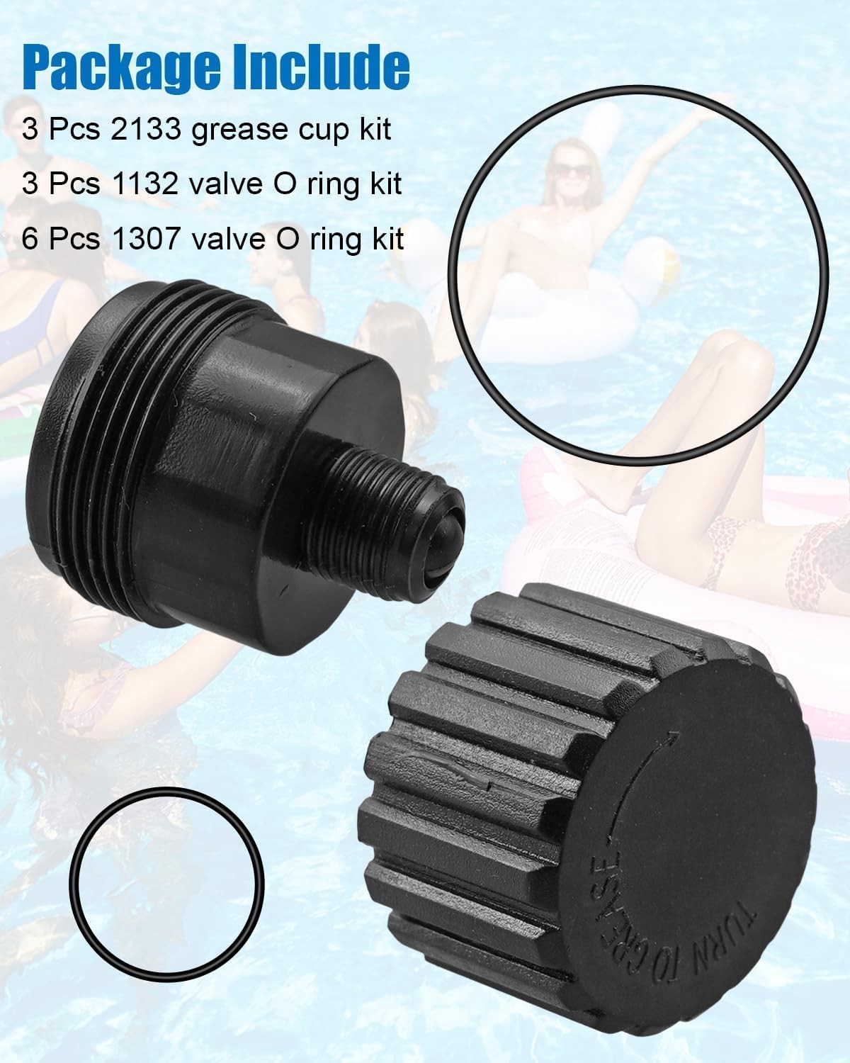 3 Sets 2 Port 3 Port Pool Valve Rebuild Kit Fits Jandy Gray 2133 1132