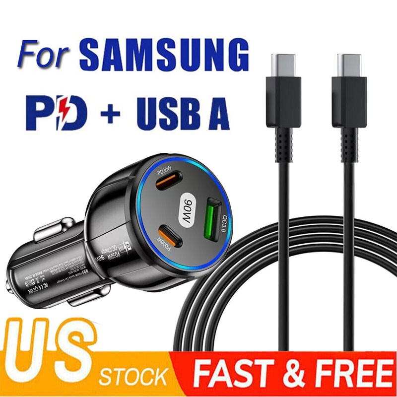 90W Fast Charging Type-C Car Charger Adapter For Samsung Galaxy S26+/S26 Ultra