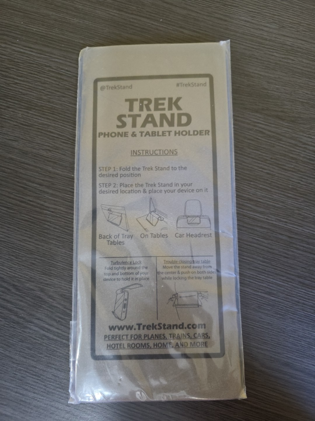 New Trek Stand Flexible Phone & Small Tablet Holder For Airplane, Office, Desk