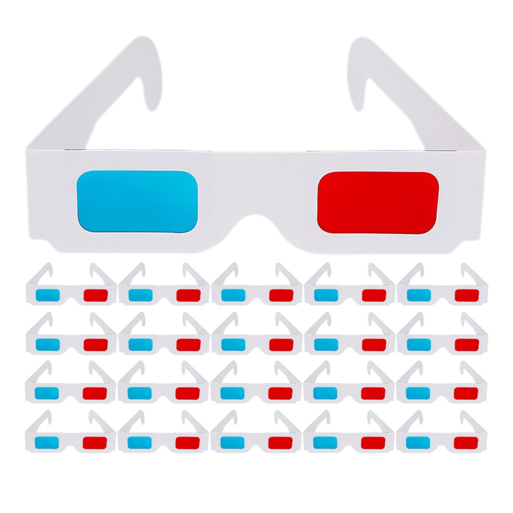 200Pcs Reusable Paper 3D Glasses Anaglyph Red Cyan for Party and Movie Viewing