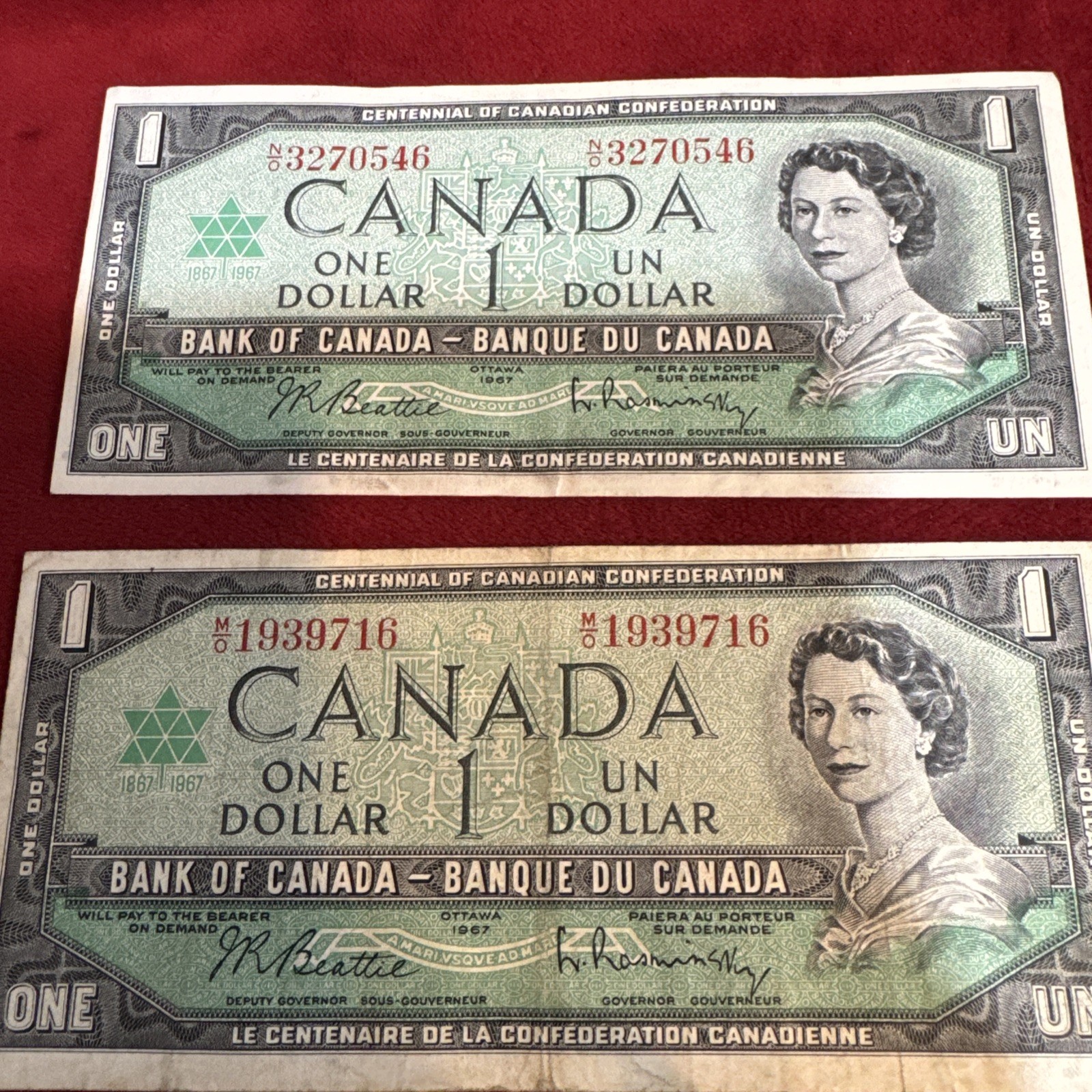 1954 & 1967 Canadian Banknotes