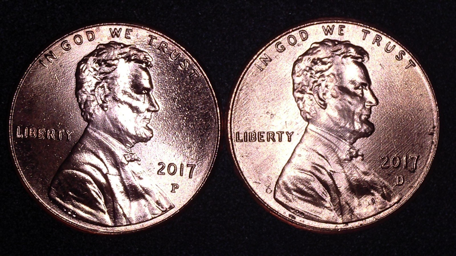 2017 P D Lincoln Shield Cent Brilliant Uncirculated 2 Coin Year Set