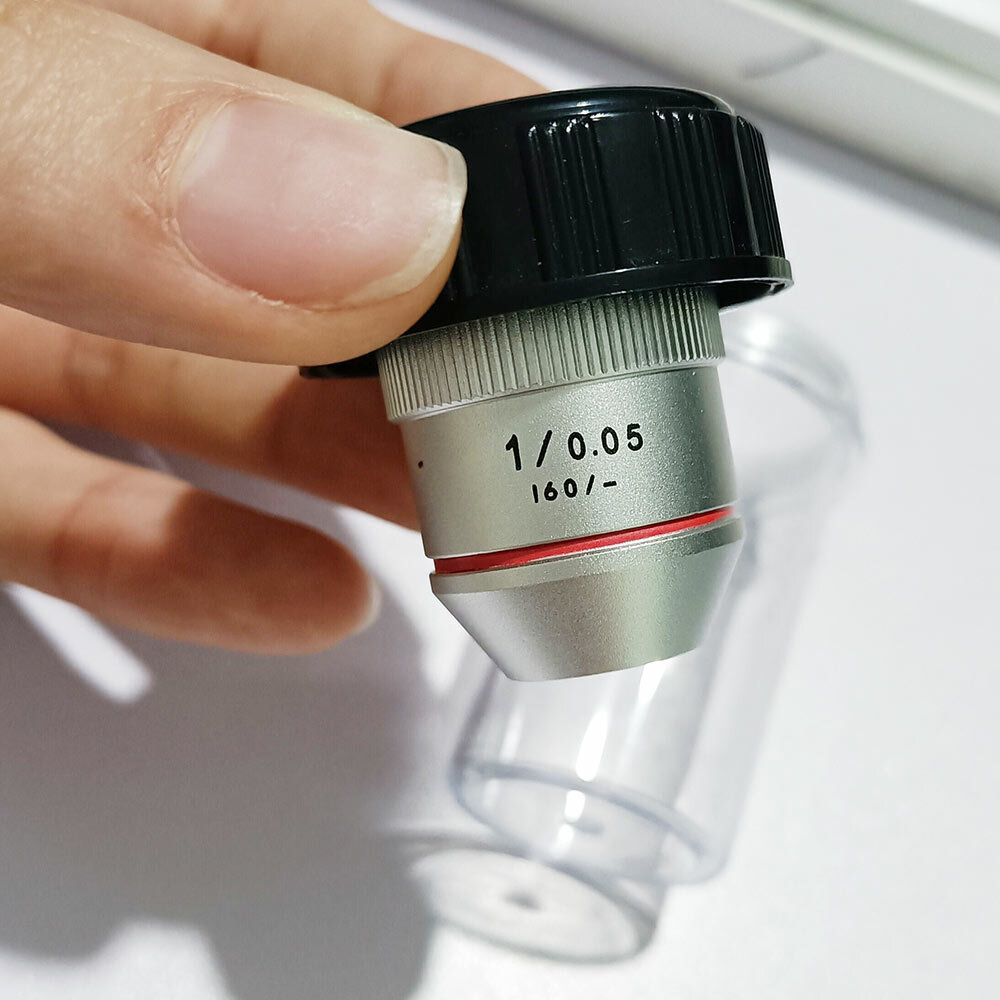 195 1x 2x Achromatic Infinity Objective Lens for Biological Microscope RMS 1pc