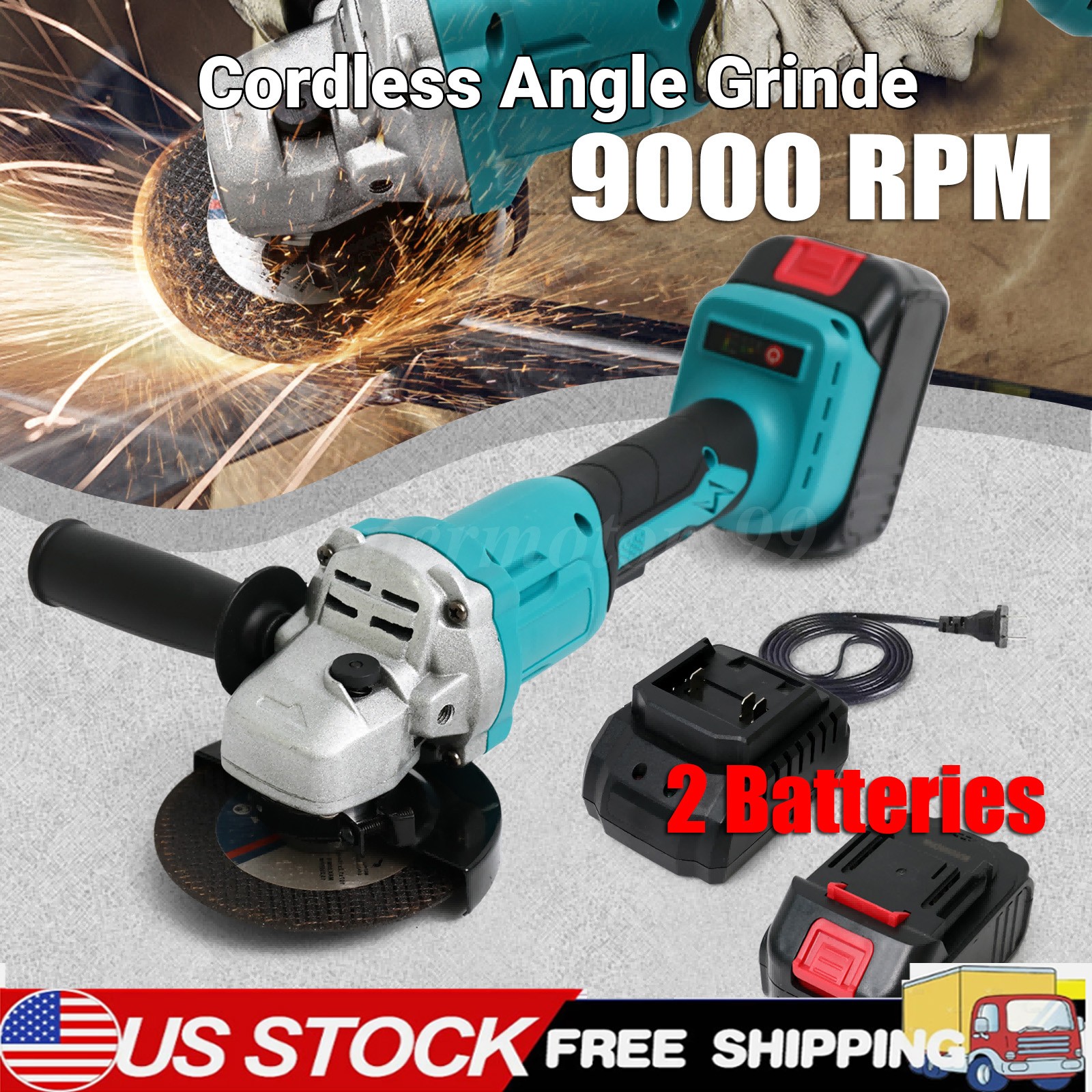 Cordless 4-1/2 Power Angle Grinder for Makita 21V Max Battery Brushless 9000 RPM
