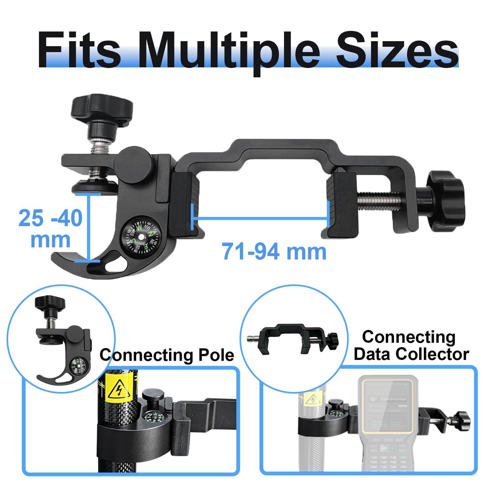 Universal Data Collector Cradle Bracket Fit on Most Data Collectors, Aluminiu...