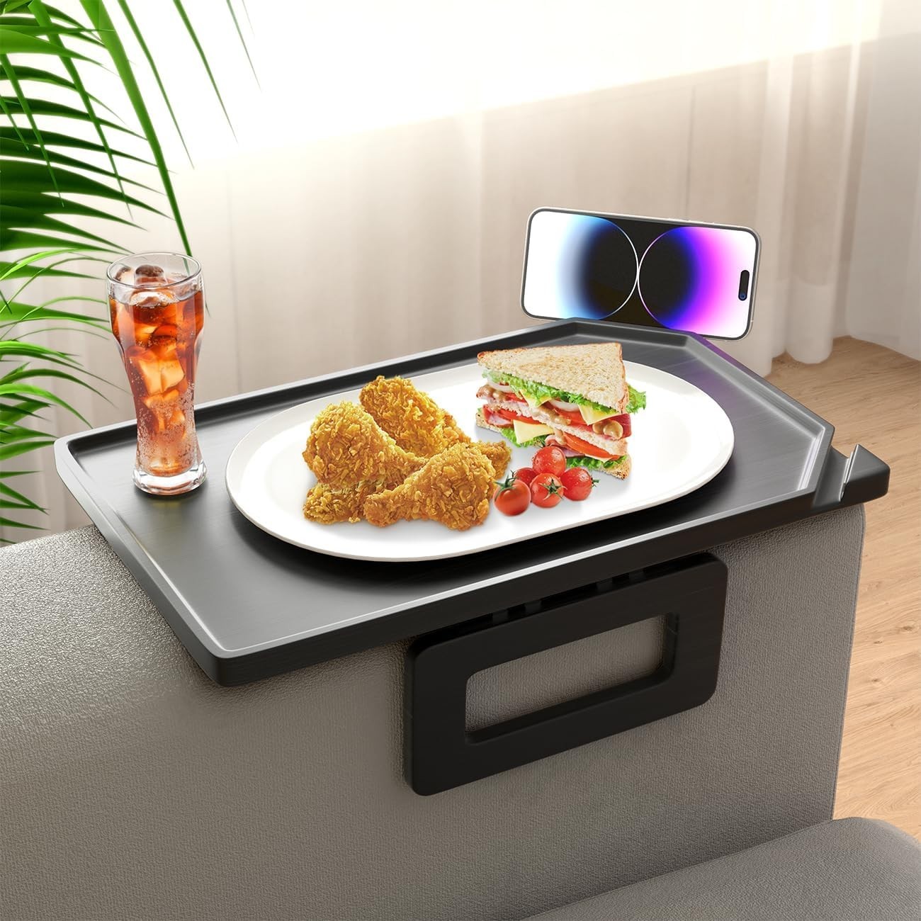 Couch Arm Tray Table Sofa Arm Clip, Armrest Tray Table Suitable for Home Drin...