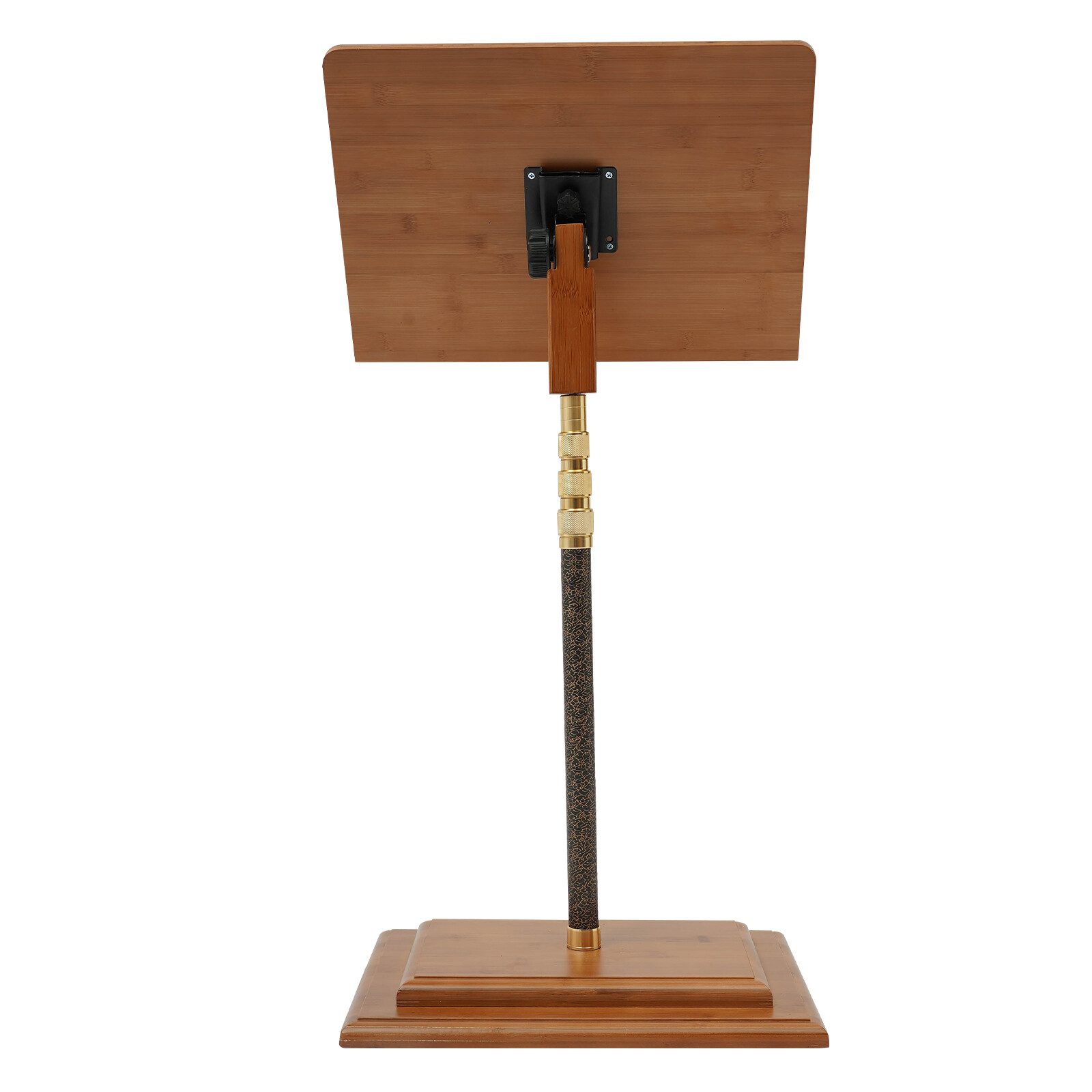 Height Adjustable Bamboo Music Stand Bamboo Conductor Music Stand W/ Wide Wooden
