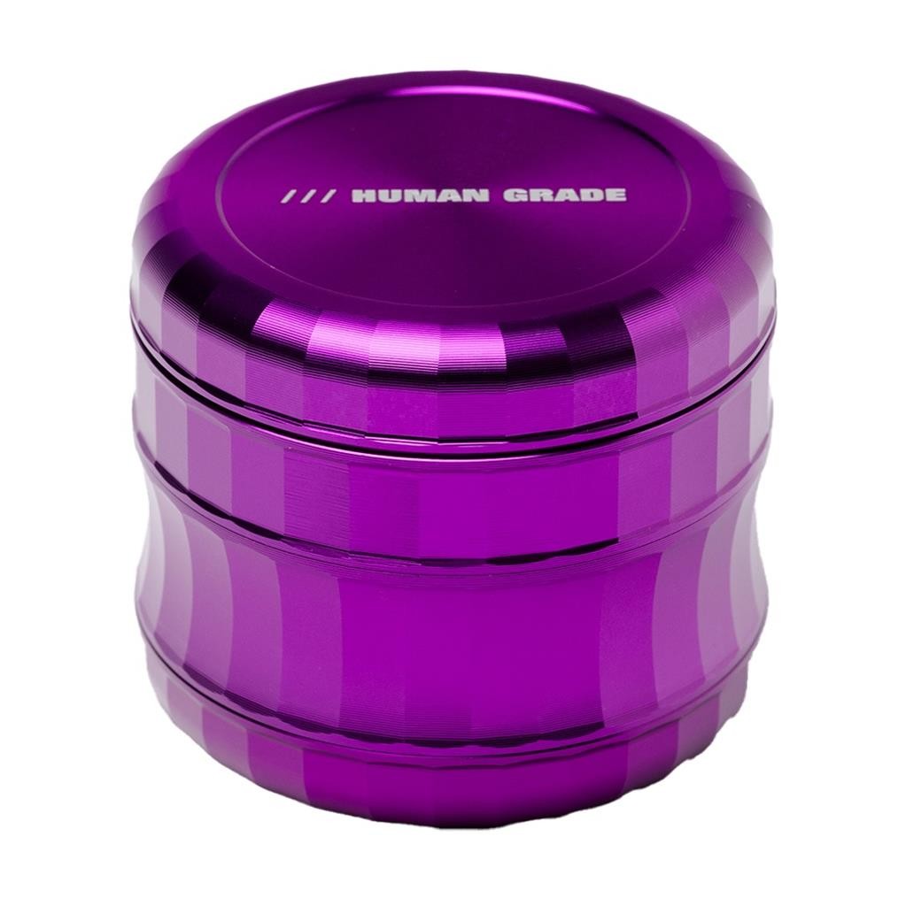Human Grade Grinder 6M 2.5” - 4 Piece PURPLE Curved Ergonomic Aluminum