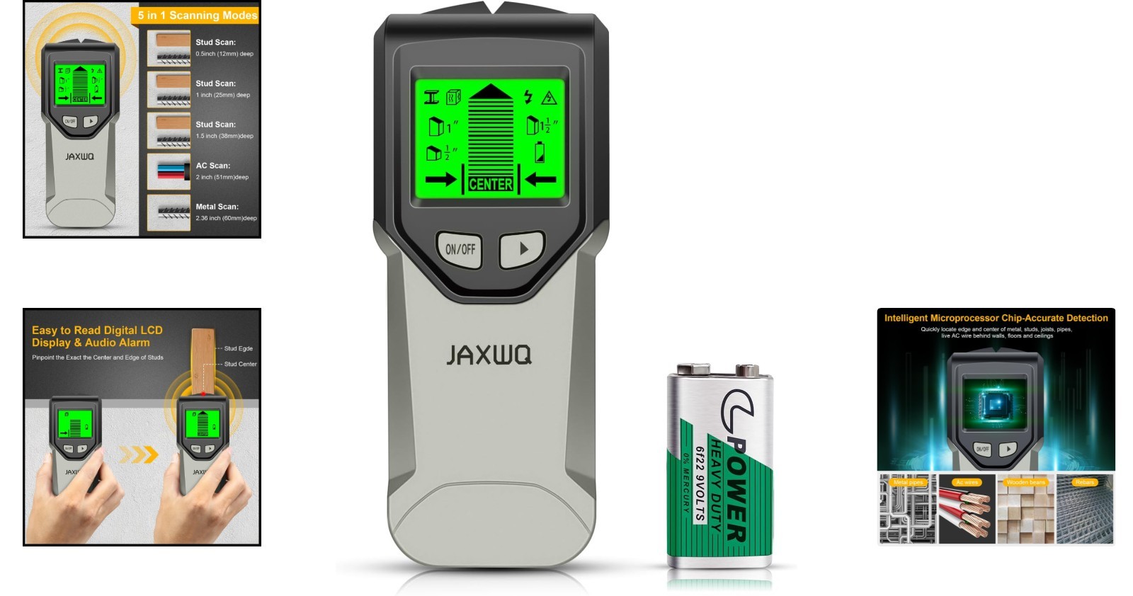 High Visibility Stud Finder with Backlit Display - Perfect for Safe DIY Projects