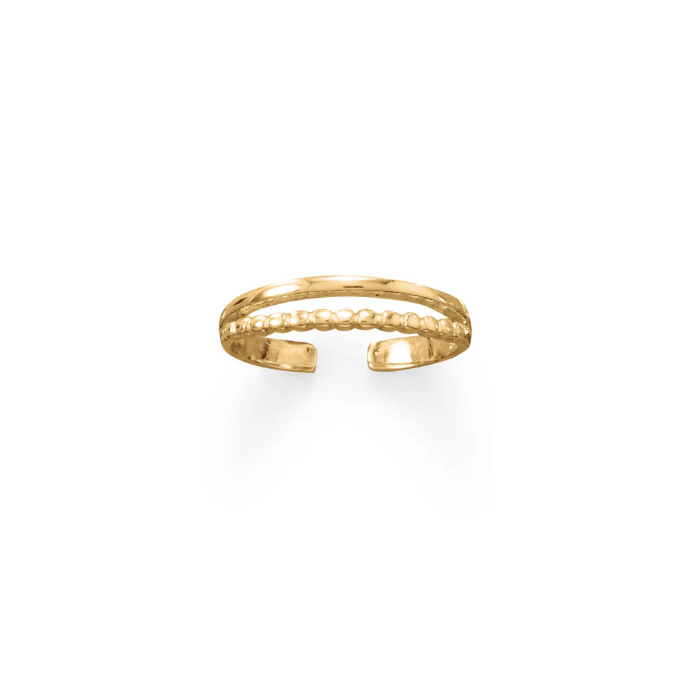Women's Gold Plated 925 Sterling Silver Two Row Toe Ring - Everyday, Date Night