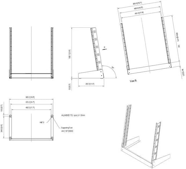 12U Open Frame Server Rack - 19" 2 Post Network Rack