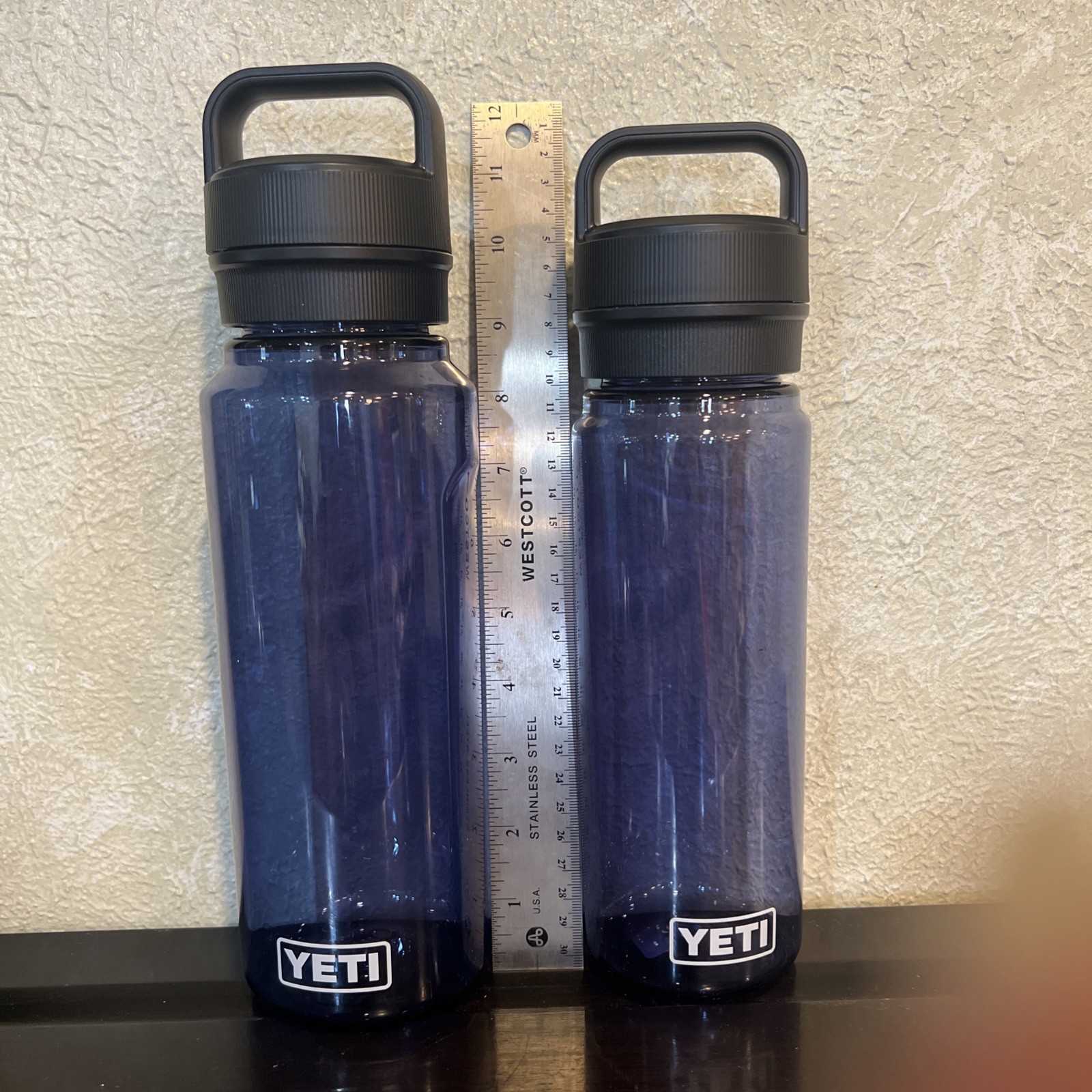 2~YETI Yonder Chug Cap Plastic Water Bottle~Blue