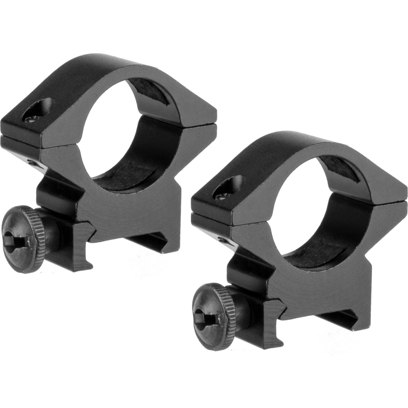 Barska AI12664 Black Medium Height Weaver Picatinny Style 1" Rail Scope Rings X2