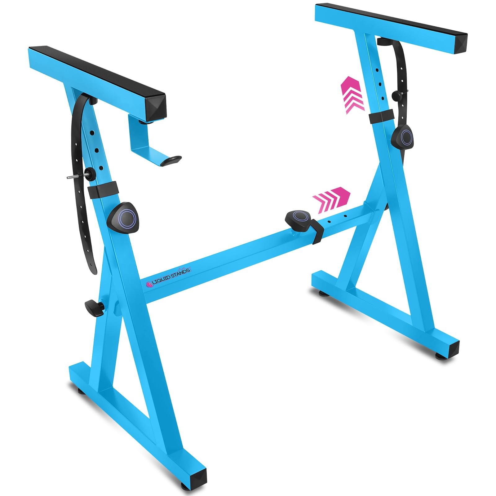 Liquid Stands Piano Keyboard Stand - Z Style Adjustable and Light Blue