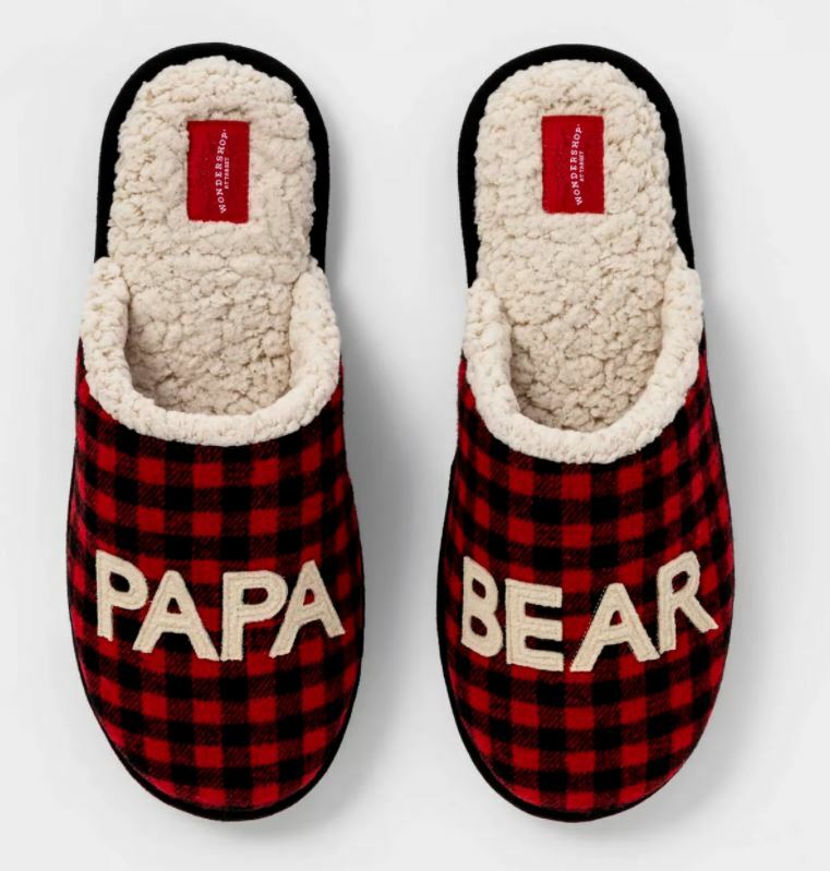Wondershop Men's Family Sleep Papa Bear Slide Slippers Red - SIZE S (7/8)