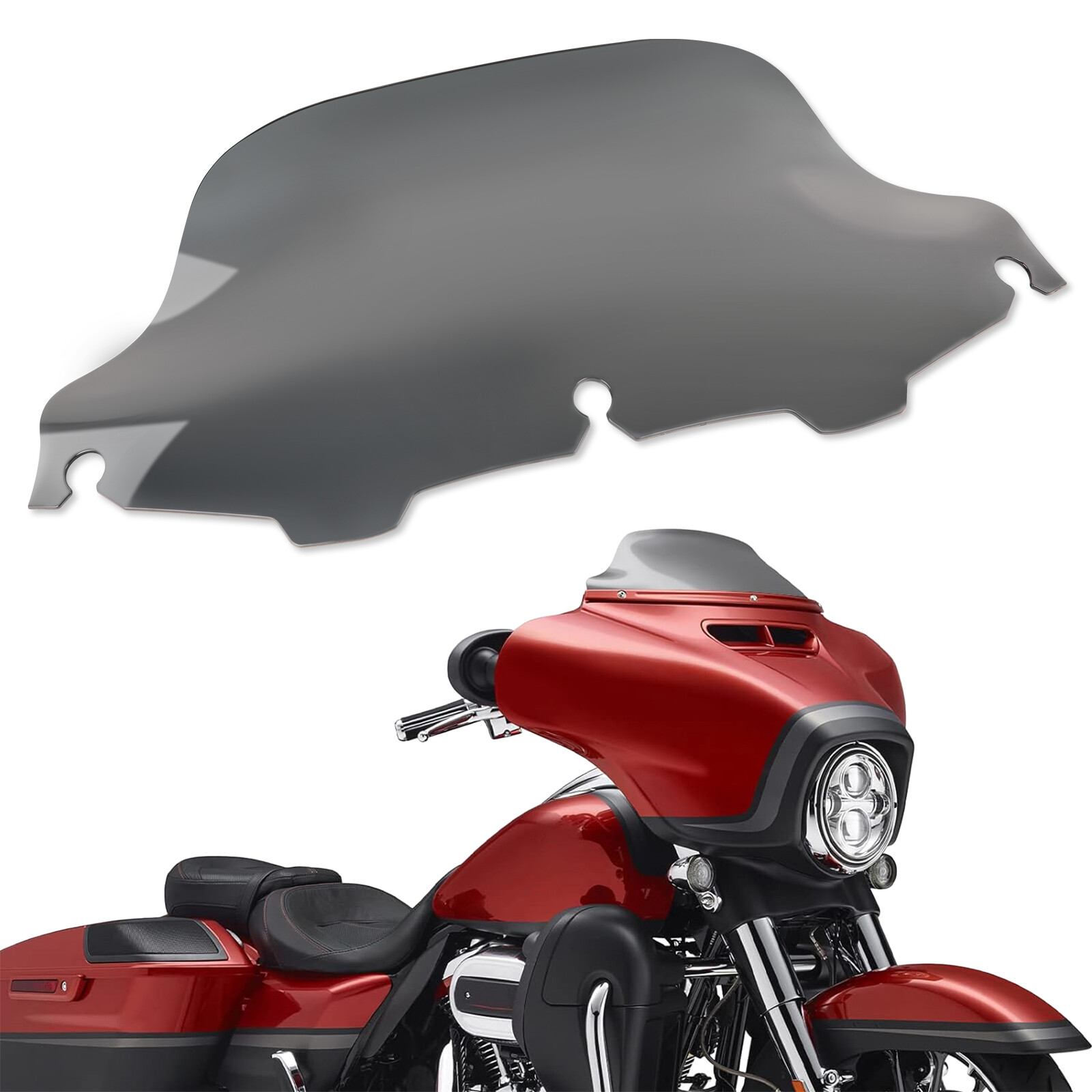 8" Smoke Windshield Windscreen For Harley Ultra Classic Electra Glide 1996-2013