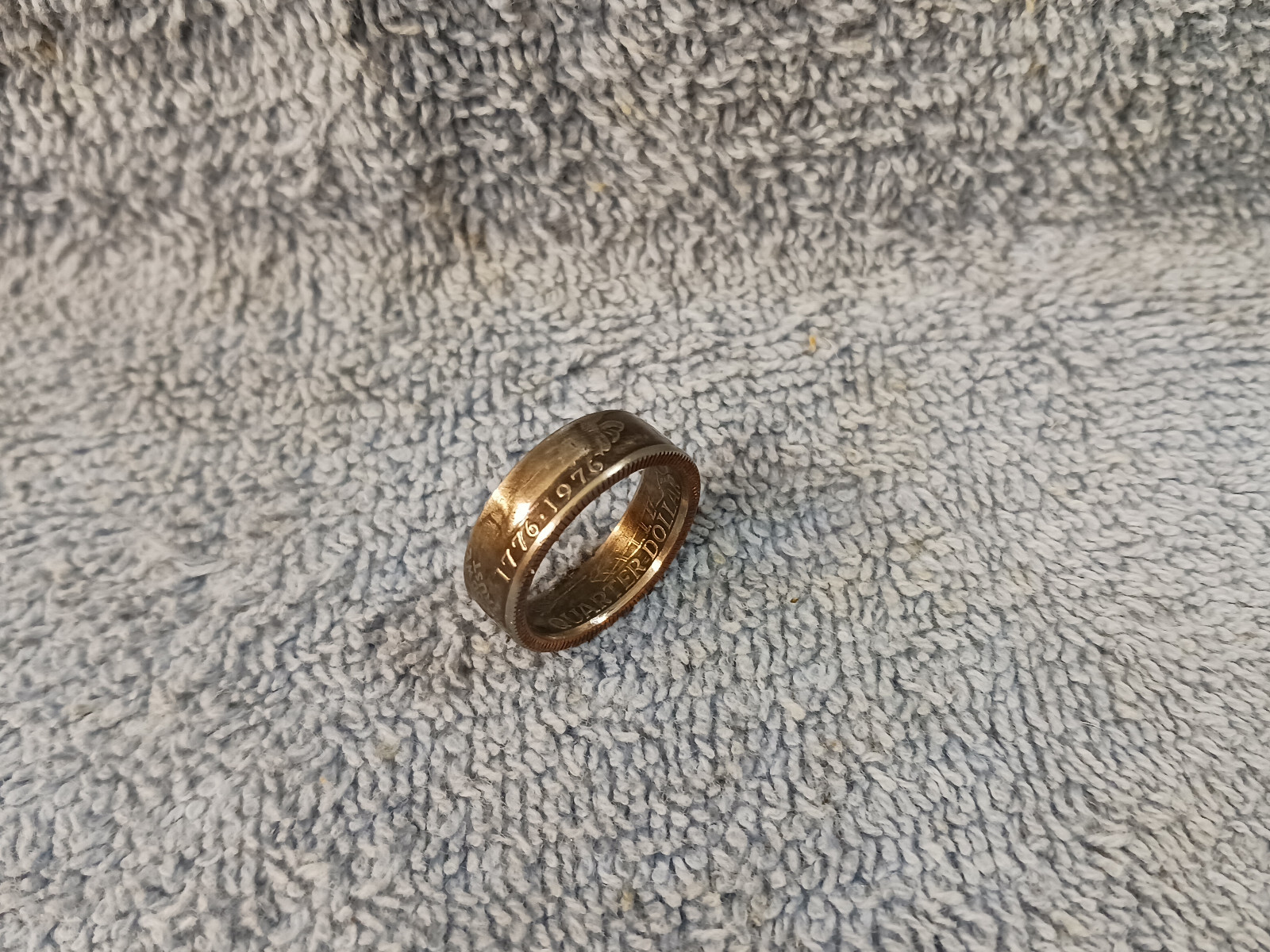 1974  Washington Quarters, coin ring, size 8