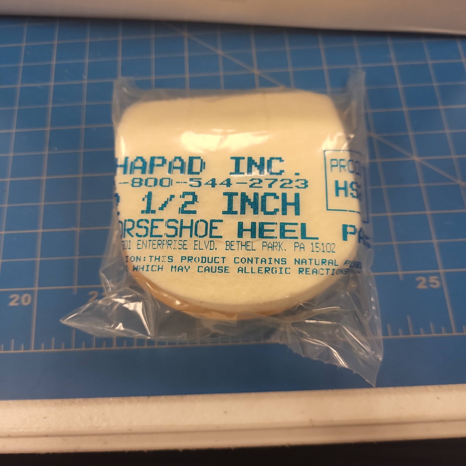 Hapad Inc 1/2 Inch Horseshoe Heel Pads Felt Inserts Shoe Orthotics Support