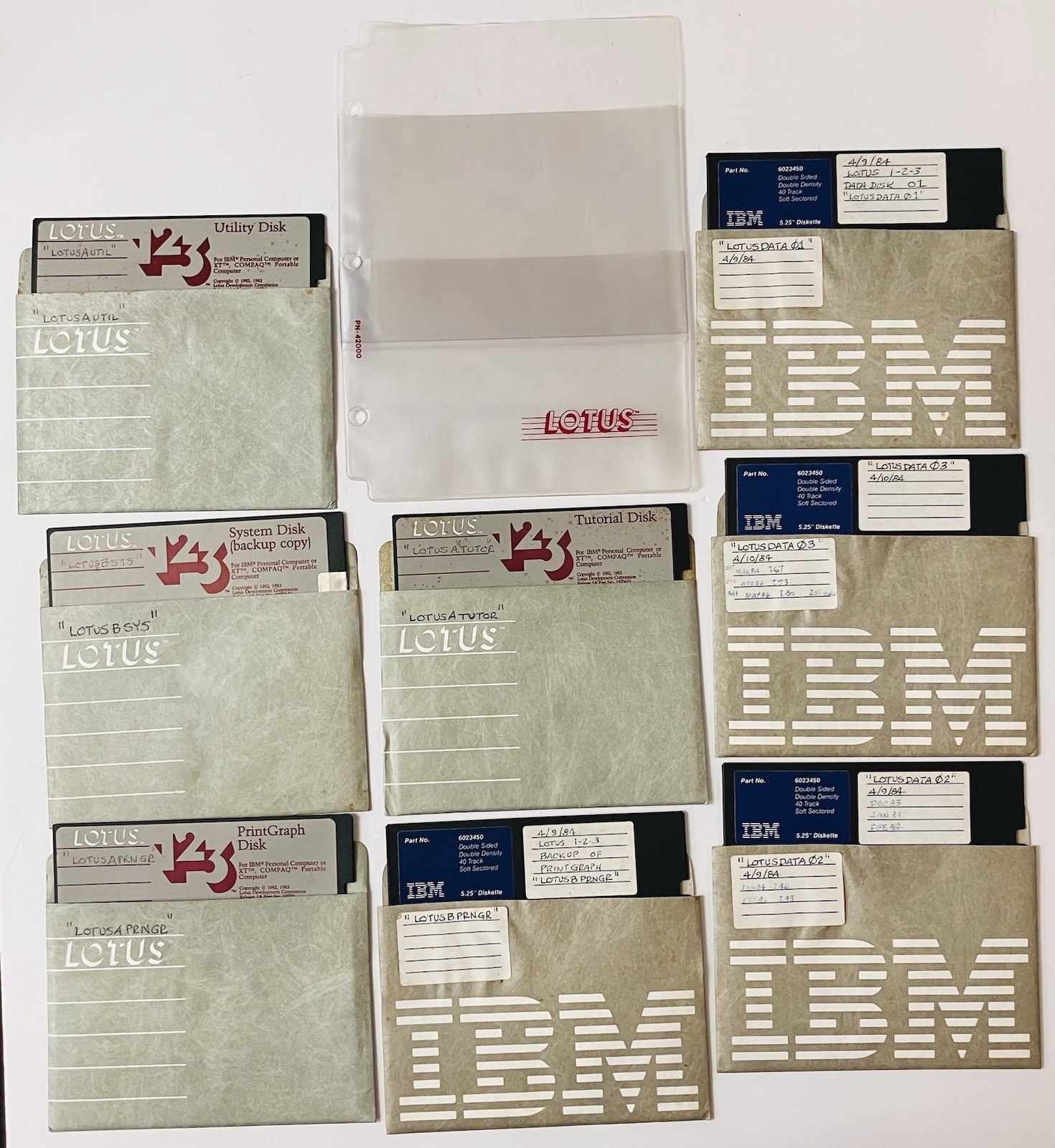 Lotus 1-2-3 IBM PC DOS 5.25 Floppy Disk Set Vintage 1983