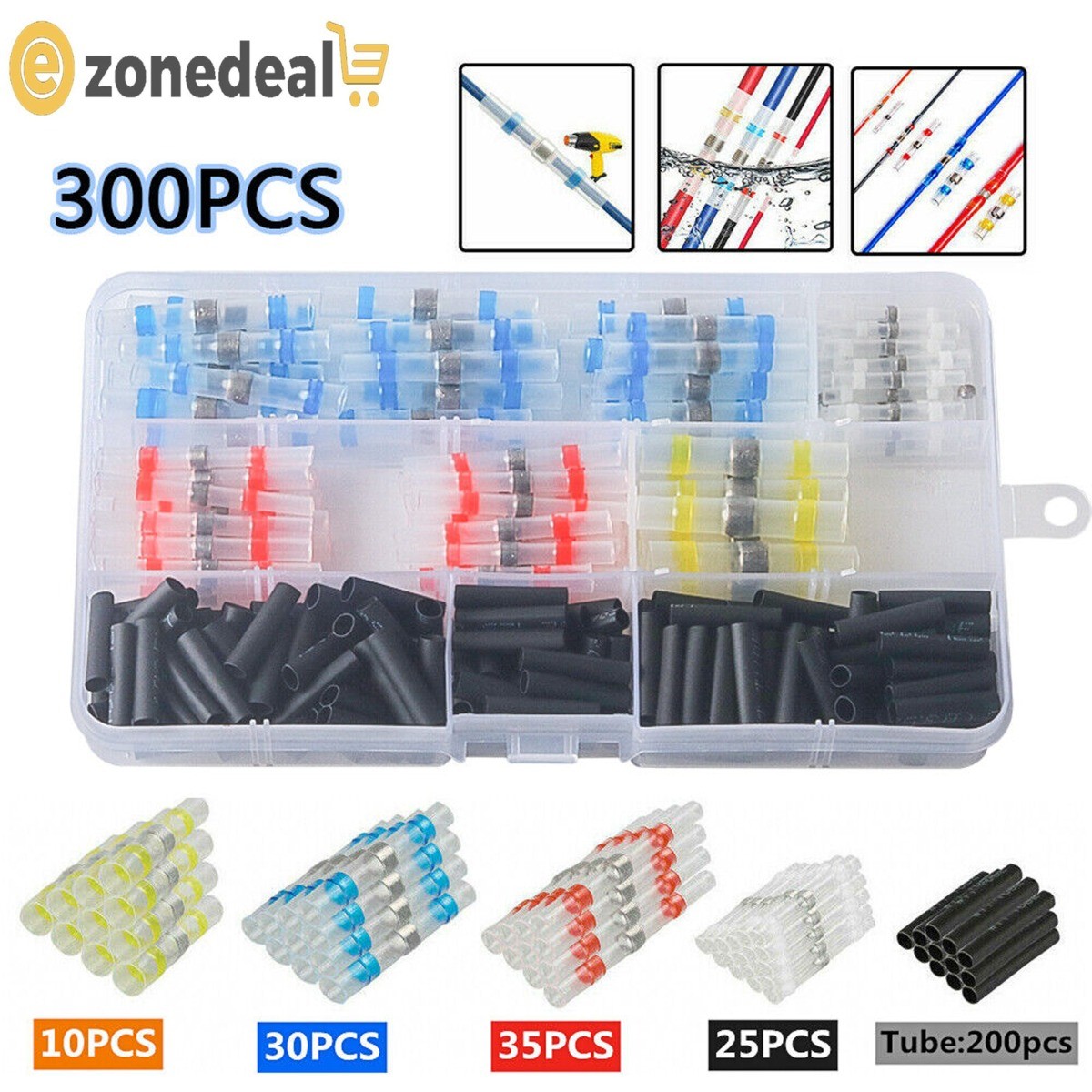 EZONEDEAL 300PCS Solder Sleeve Heat Shrink Wire