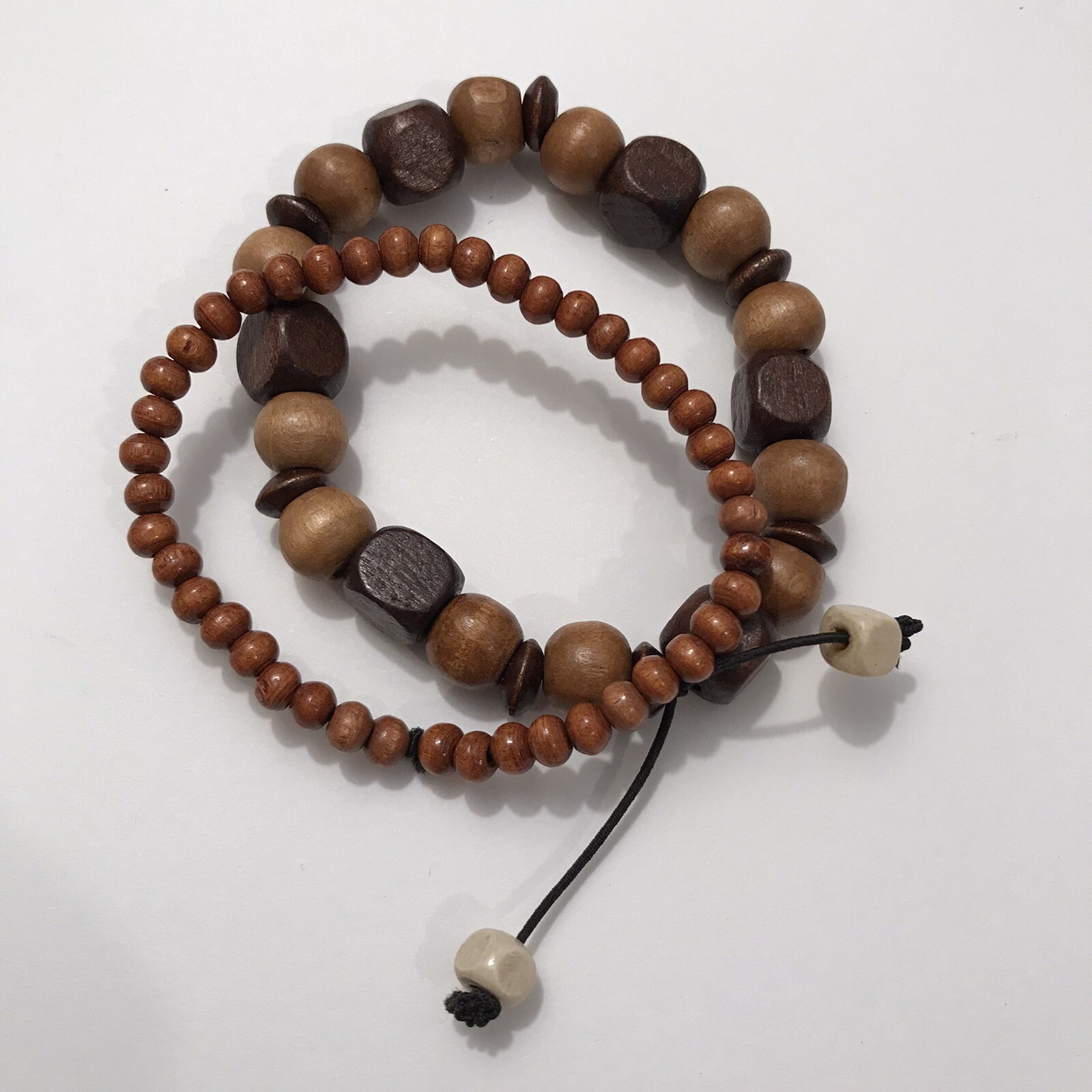 mens bracelet Wood-glass beads Set
