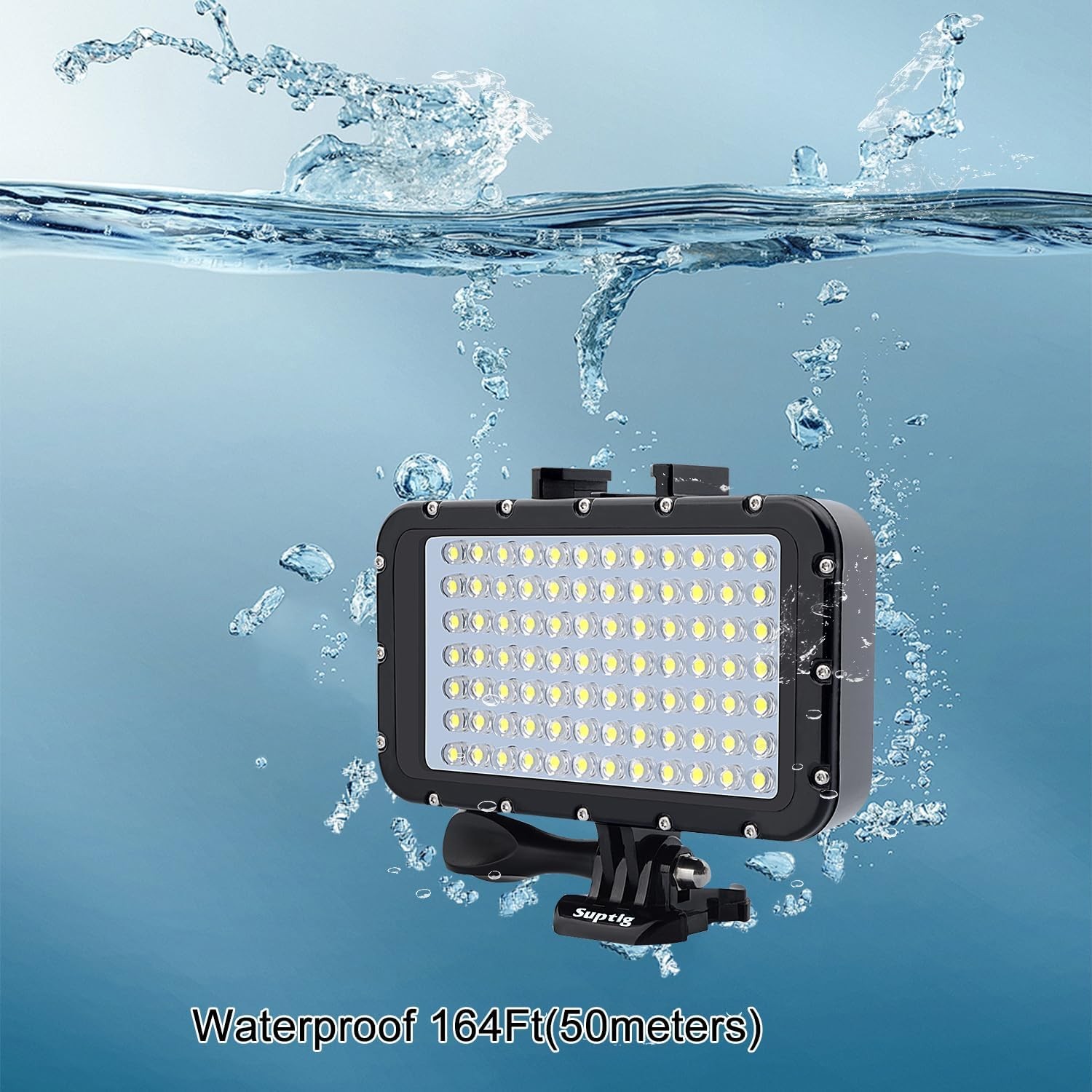 Suptig Underwater Lights Dive Light 84 LED High Power Dimmable Waterproof LED...