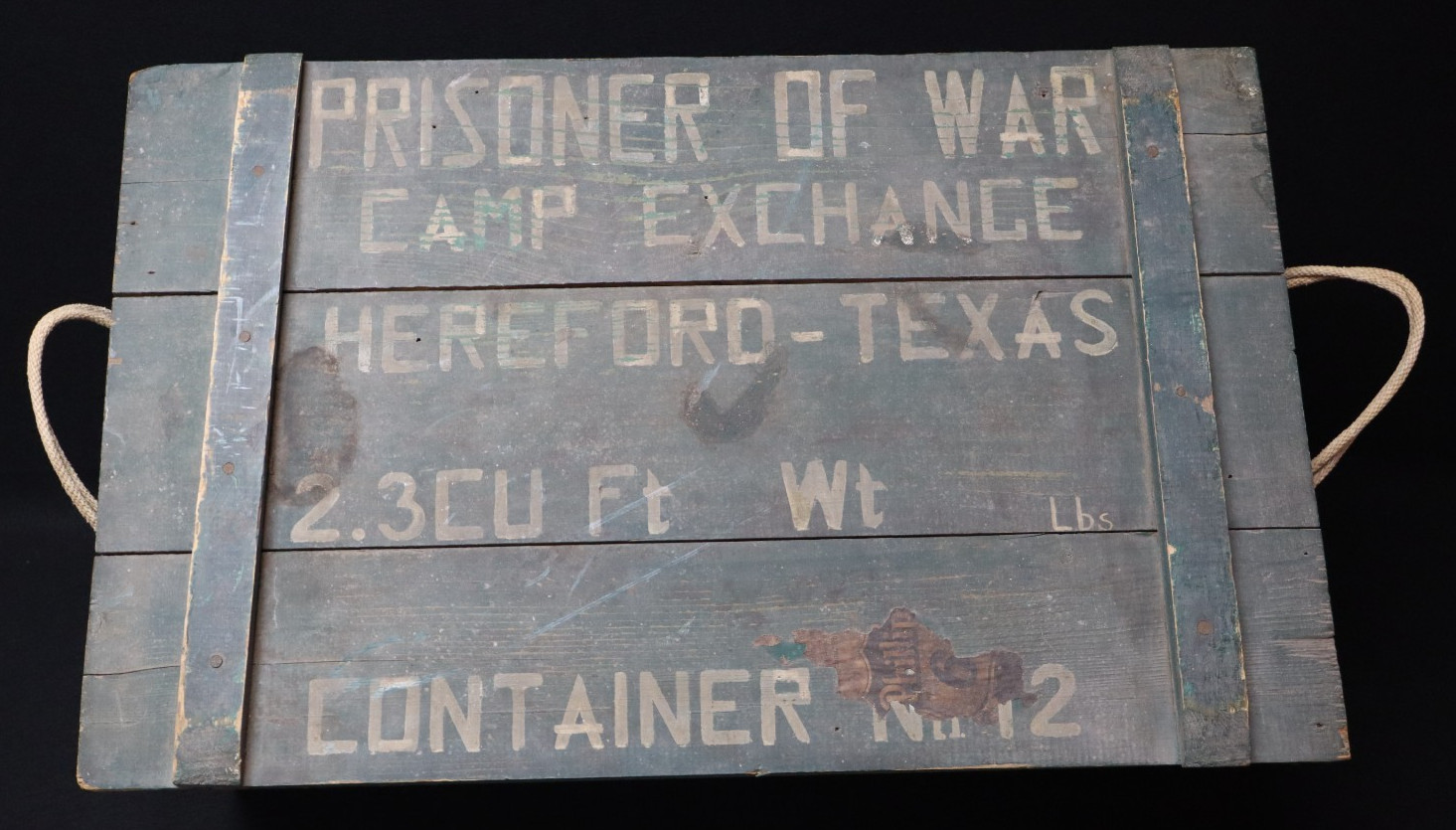 WWII US Prisoner of War POW Camp Exchange Hereford - Texas Wood Shipping Crate