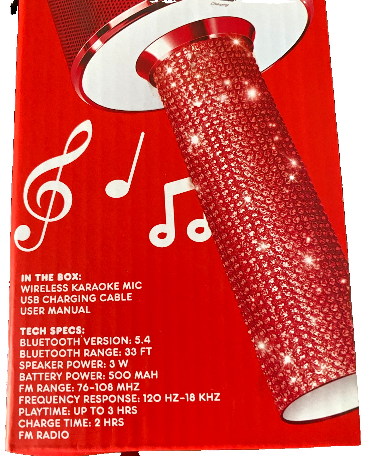 Hello Kitty Bluetooth BLING Karaoke Mic & Wireless Speaker USB Charging Cable