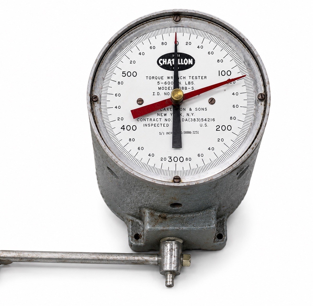 Chatillon 1388-S Torque Tester Gauge 5-600 in-lb Calibration Tool 1/4 1/2 Drive