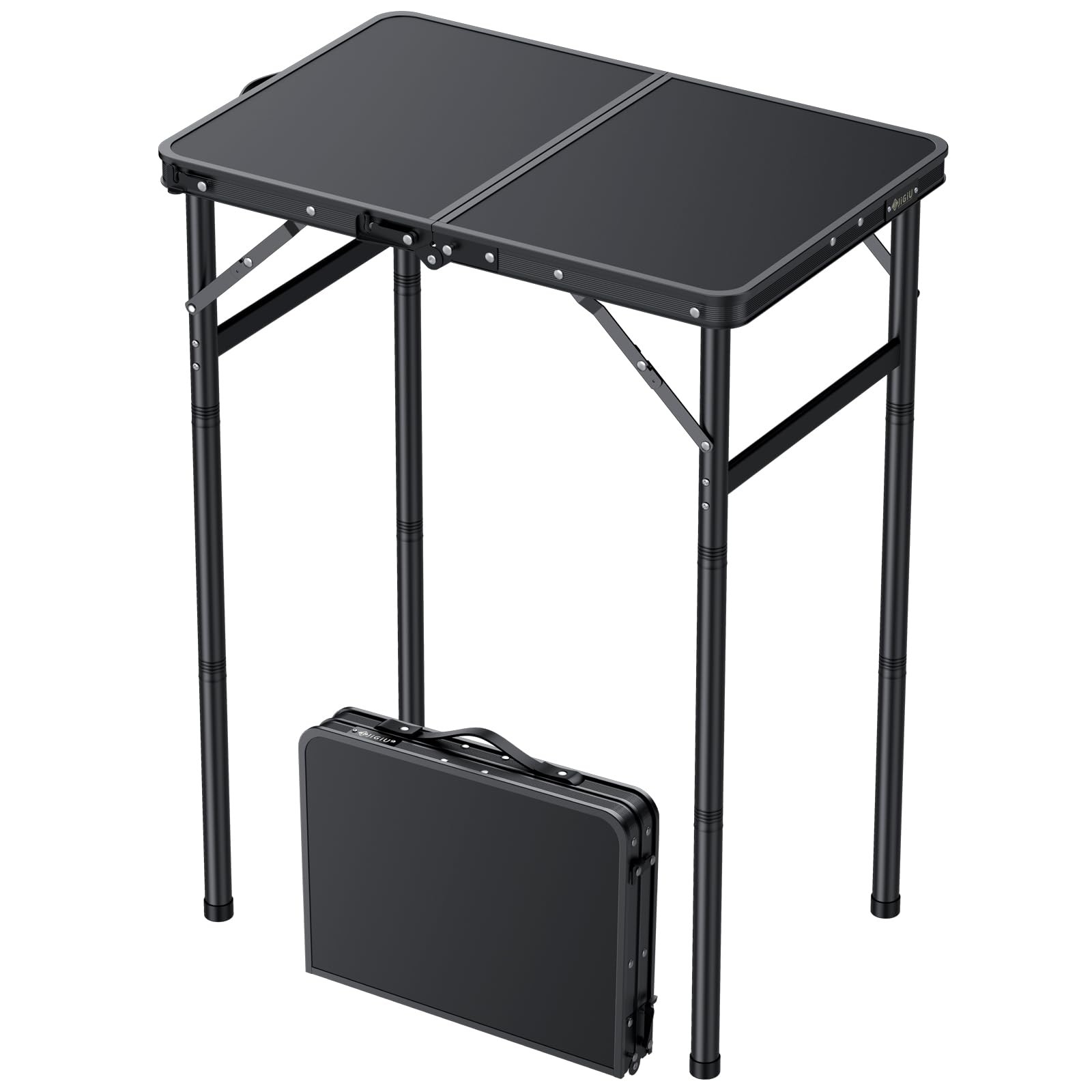 Lightweight Portable Folding Camping Table - 3 Height Levels, Aluminum Frame