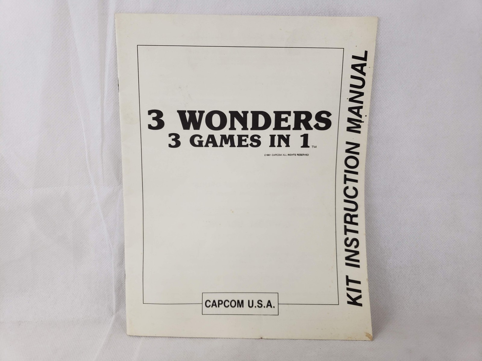 1991 Capcom 3 Wonders Operation, Service, Instruction Manual