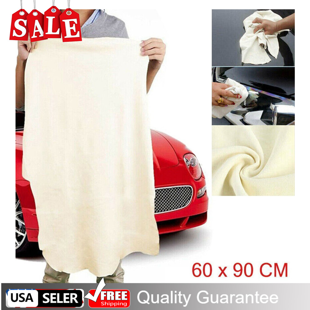 Large Natural Chamois Leather Car Cleaning Cloth Washing Absorbent Drying Towel