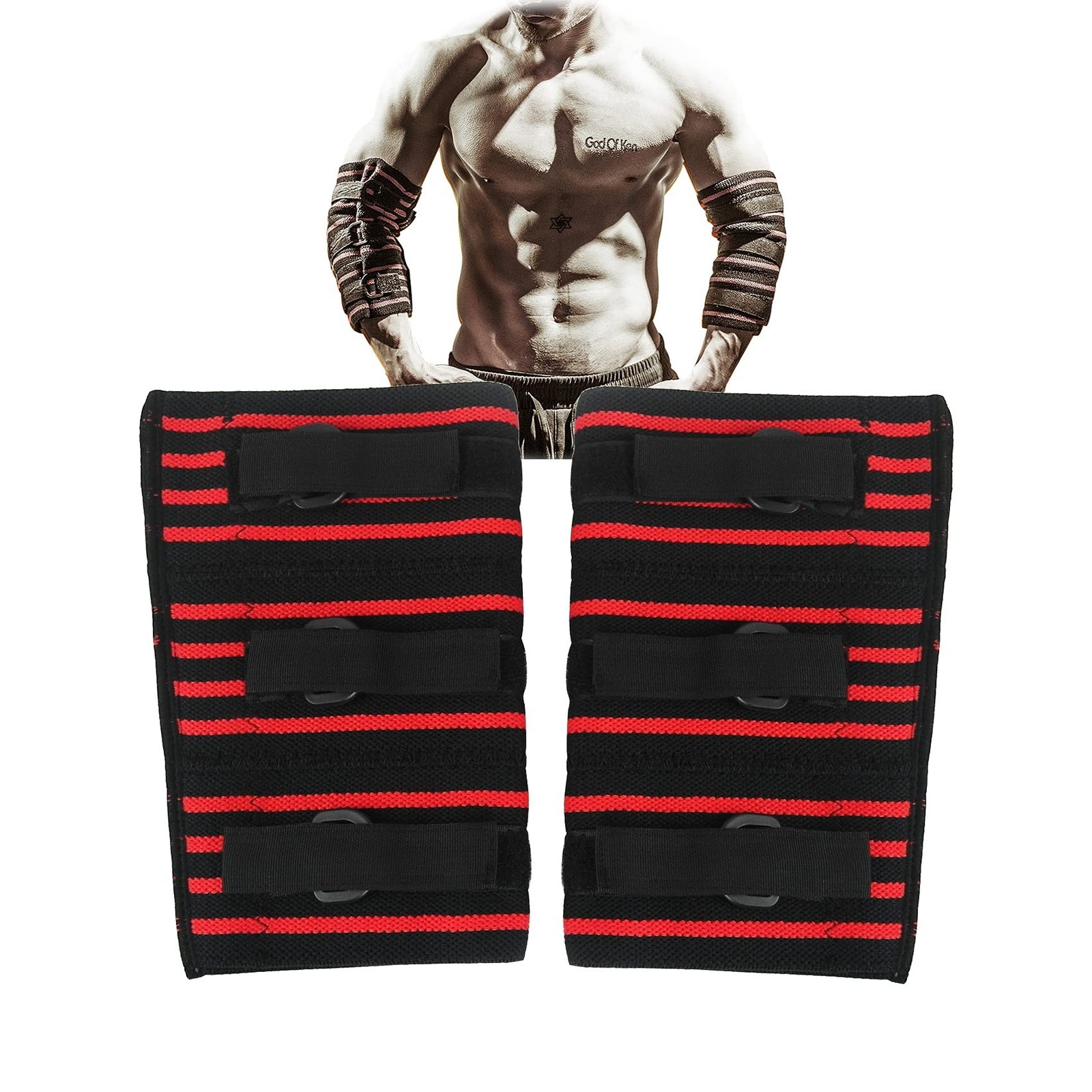 Elbow Sleeves Weight Lifting, Pair of Compression Elbow Brace Support Strong ...