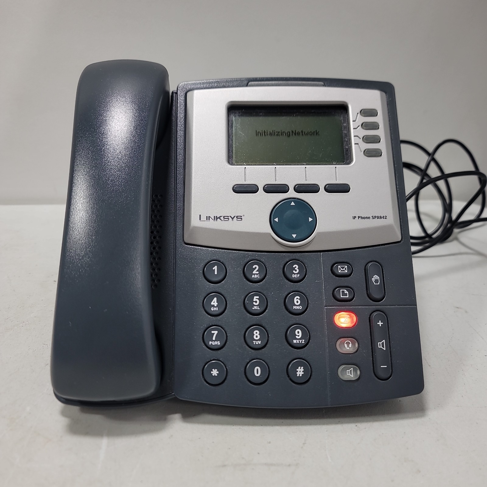 Linksys SPA942 4‑Line IP Phone – With Handset, Stand & AC Adapter