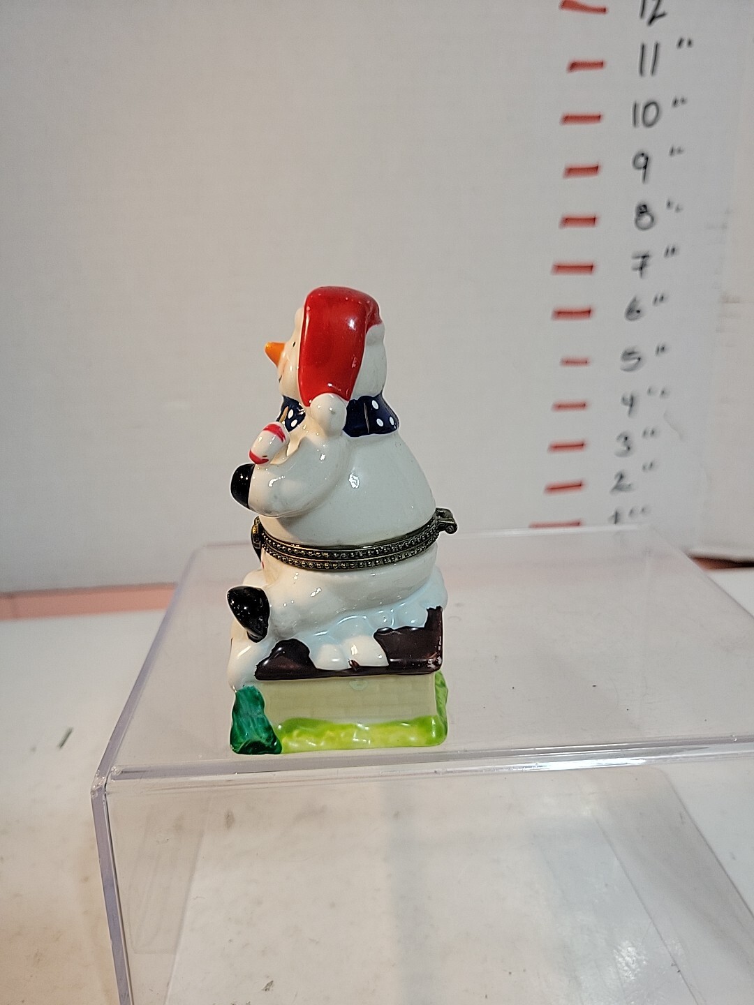 Ceramic Snowman Trinket Box