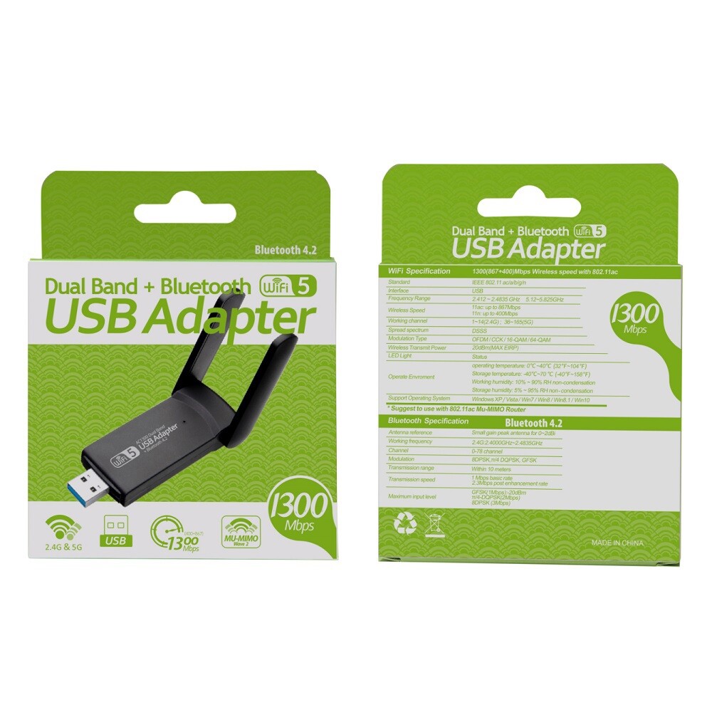 USB 3.0 Wireless Wifi Bluetooth Adapter Long Range Dongle Dual Band Network Card
